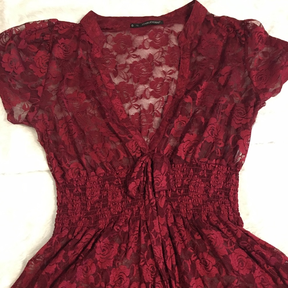 Maurice Size 0 Lace Over Shirt
